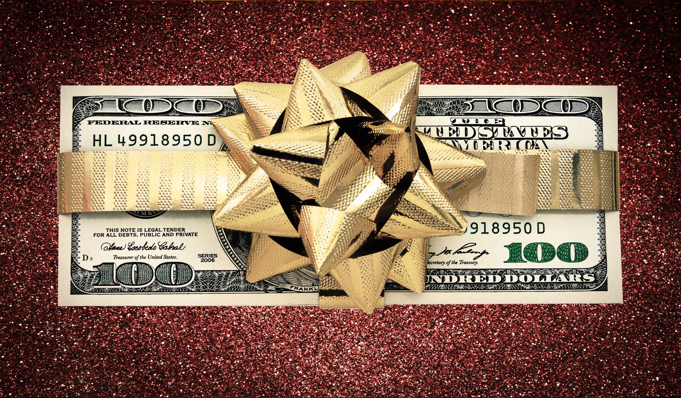 Gift-wrapped cash.