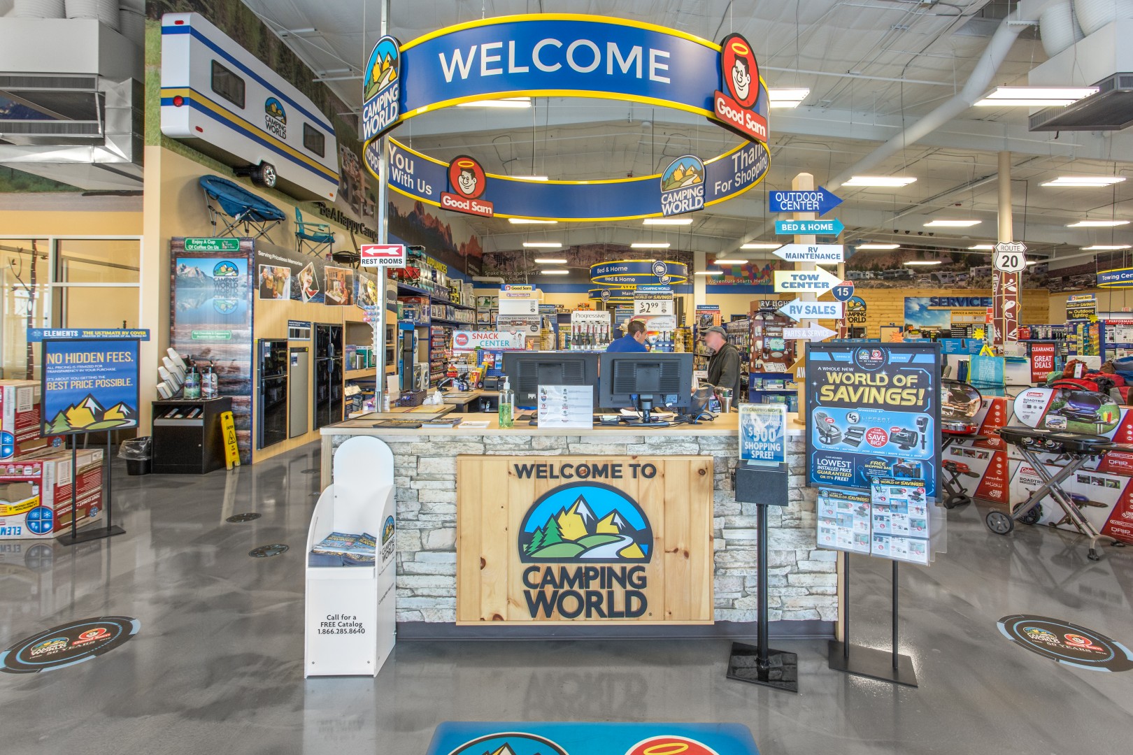 Camping World store interior.