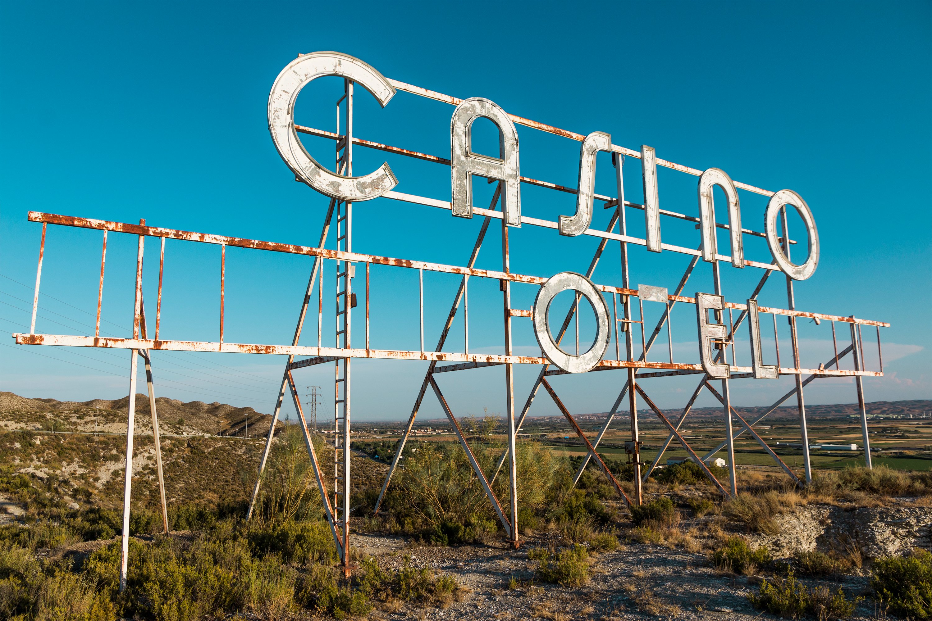 Aged casino sign