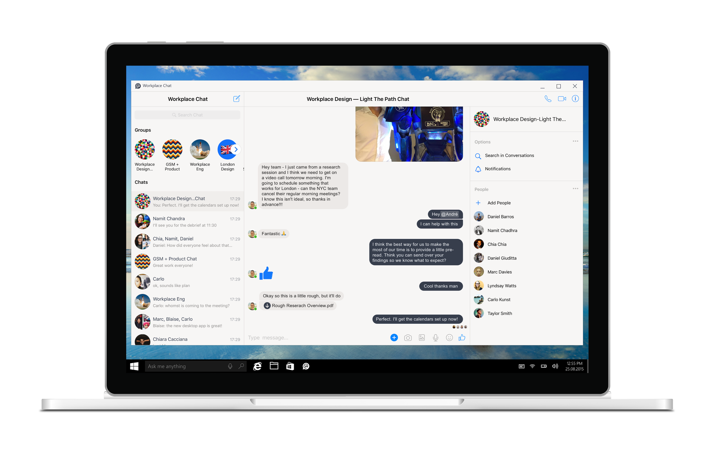 Workplace on a Windows PC