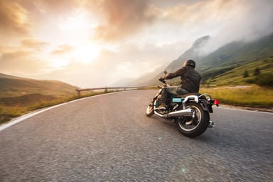 motorcycle sunset