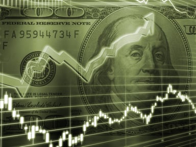chart up with $100 bill