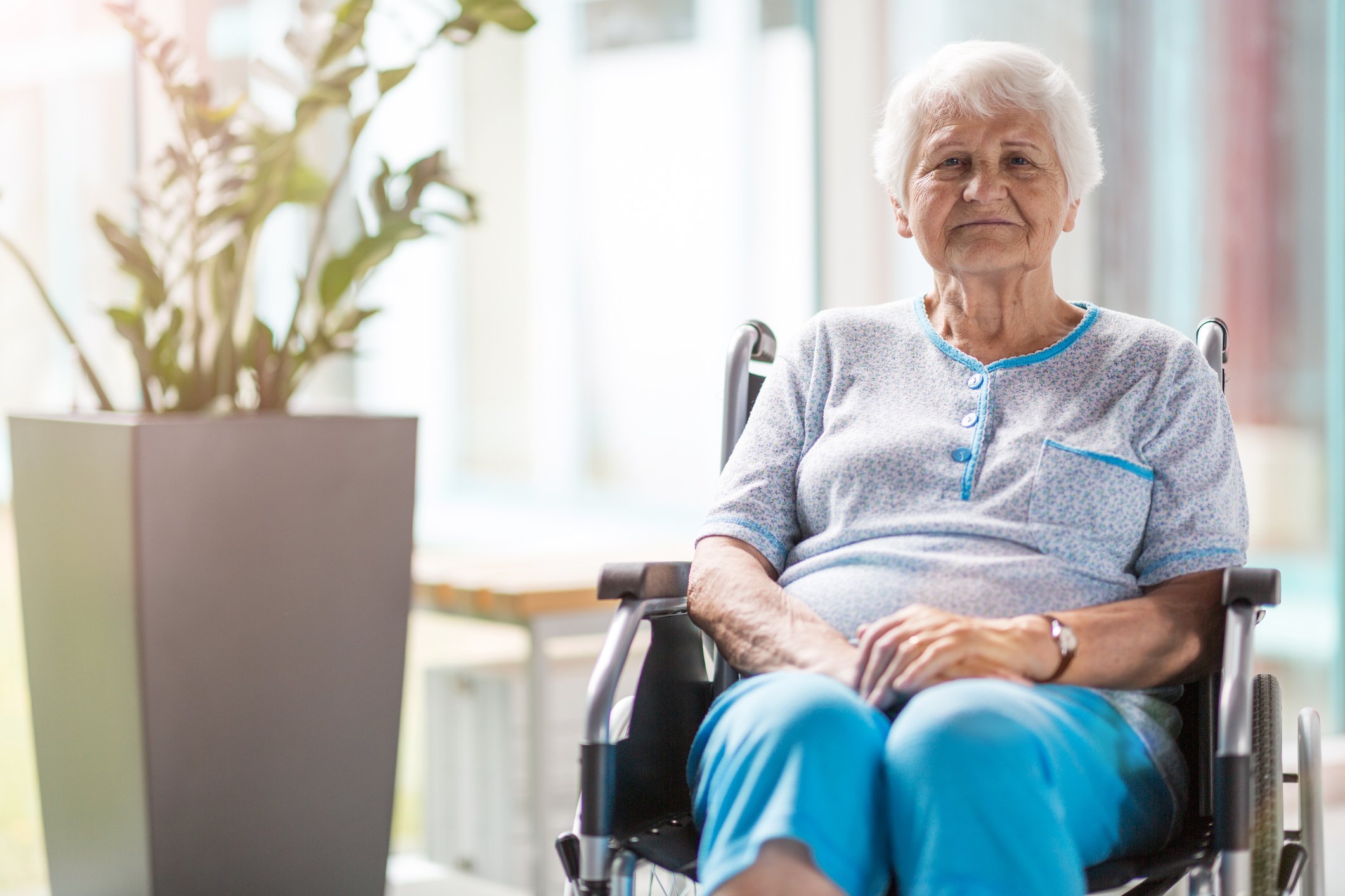Older woman in wheelchair