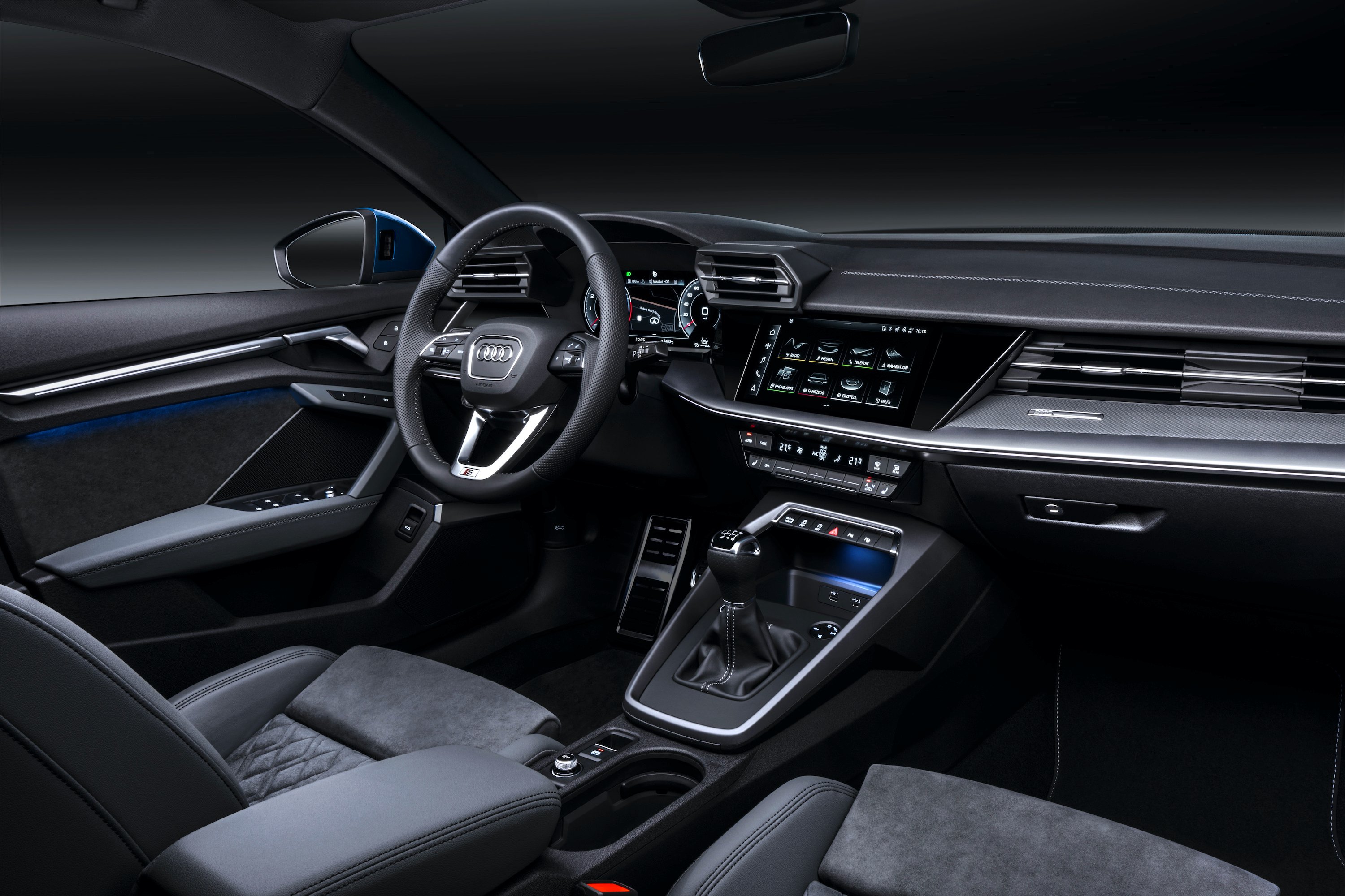 Interior of an Audi A3 sedan