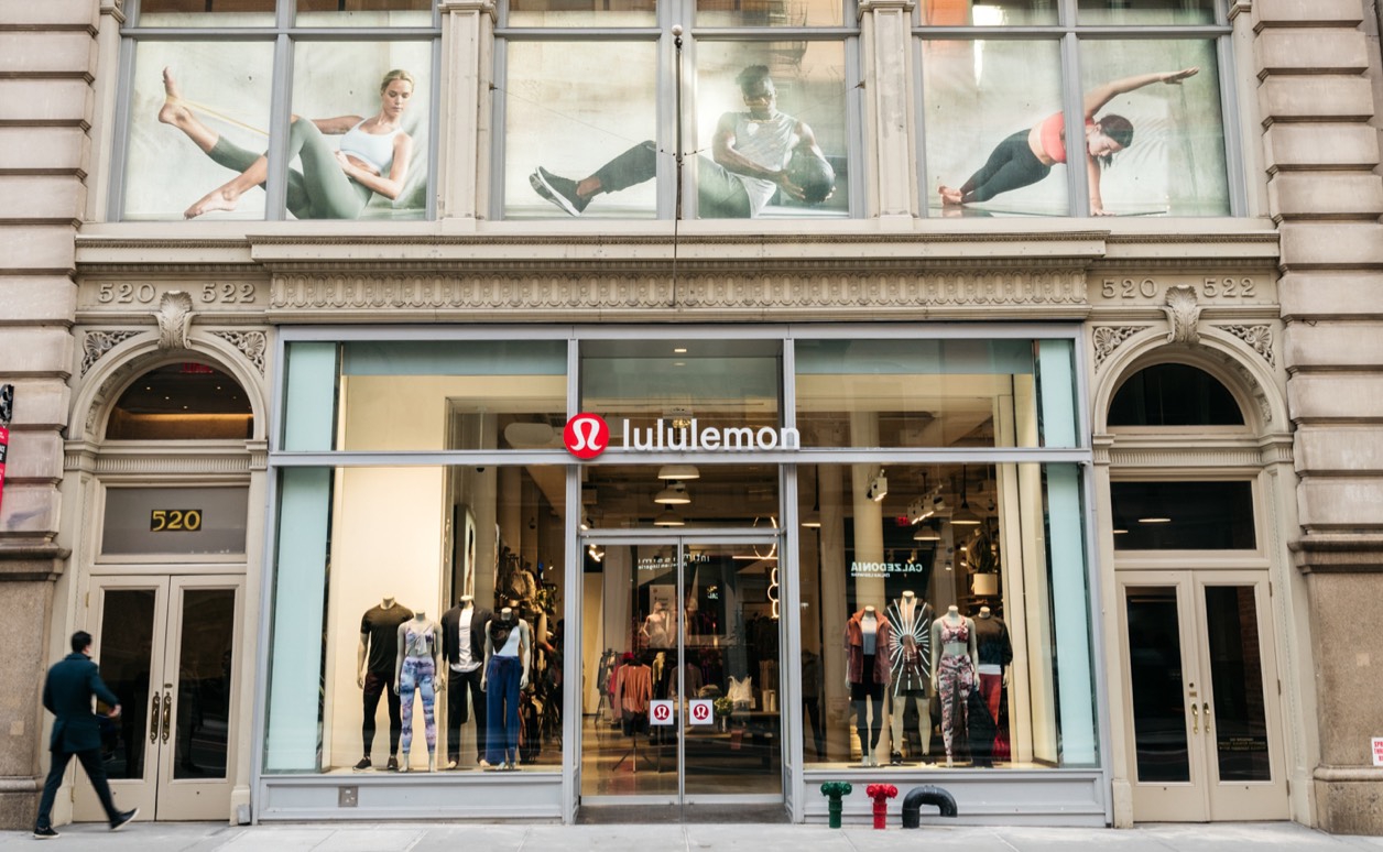 Facade of a Lululemon store in Manhattan.