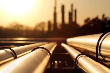 Pipes Leading to Industrial Facility