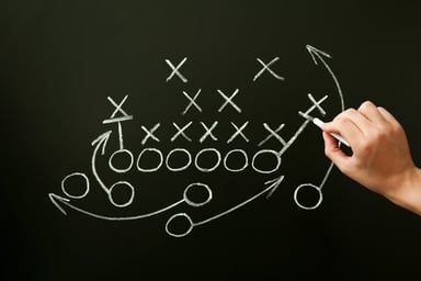 play drawn on chalkboard