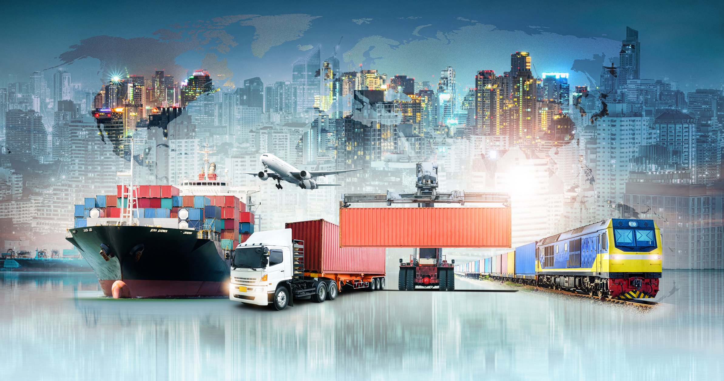 A montage of global industrial activity