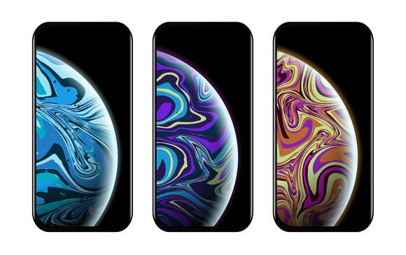 Three iPhone 11 devices in a row. 