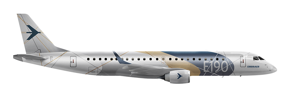 A rendering of Embraer's E190 jet.