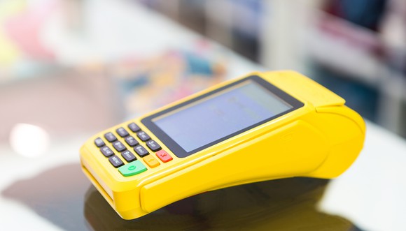 A credit-card processing machine.