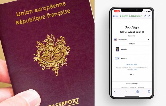 I person using DocuSign Identity to record their passport data.