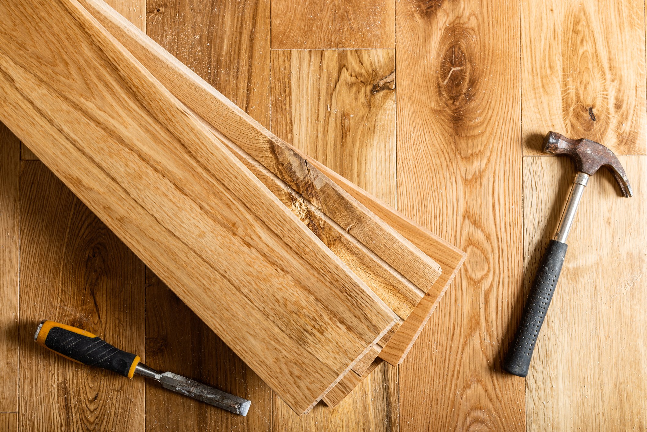 Getty Hardwood Floor with Tools