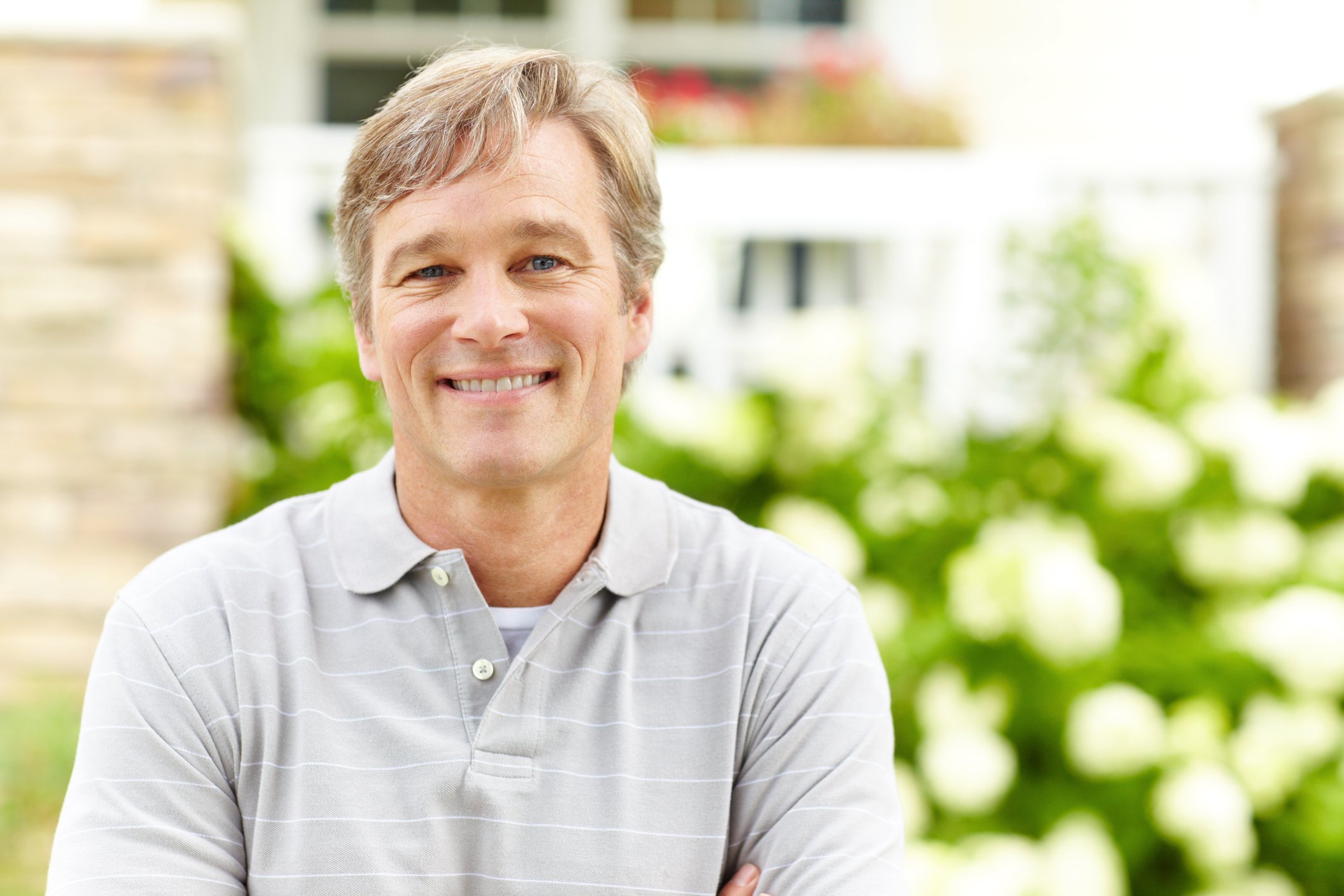 Smiling man outdoors