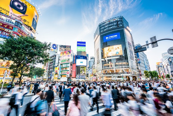 Shibuya Crossing in Tokyo.