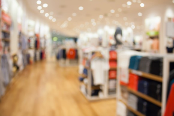 A blurry image of a department store