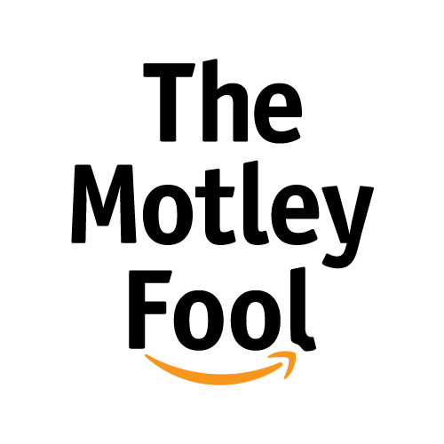 A mashup of the logos of The Motley Fool featuring the words The Motley Fool and Amazon's smiley swoop
