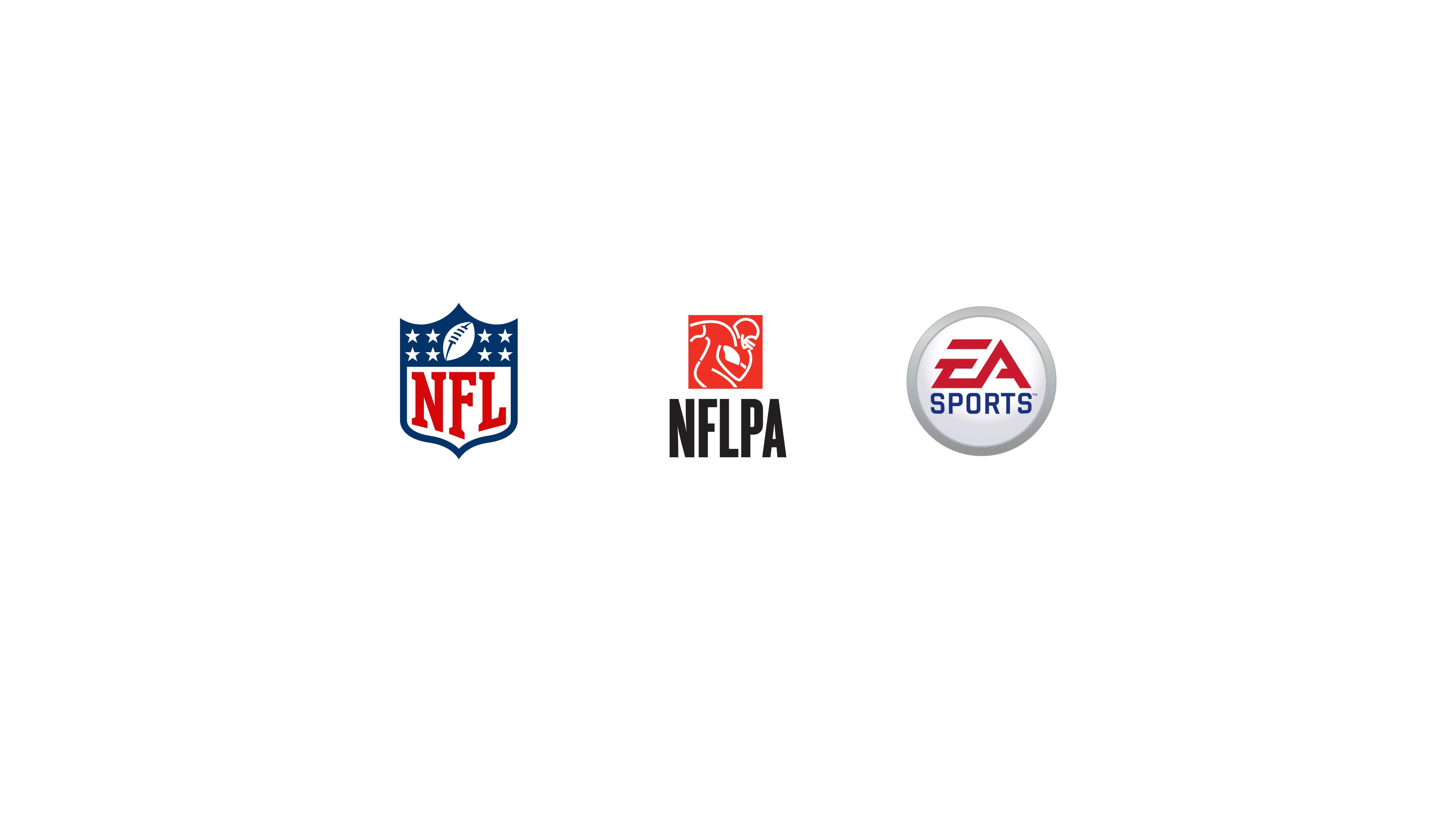 The logos of the NFL, NFL players association, and Electronic Arts side by side.