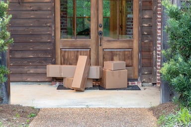 boxes at front door ecommerce online