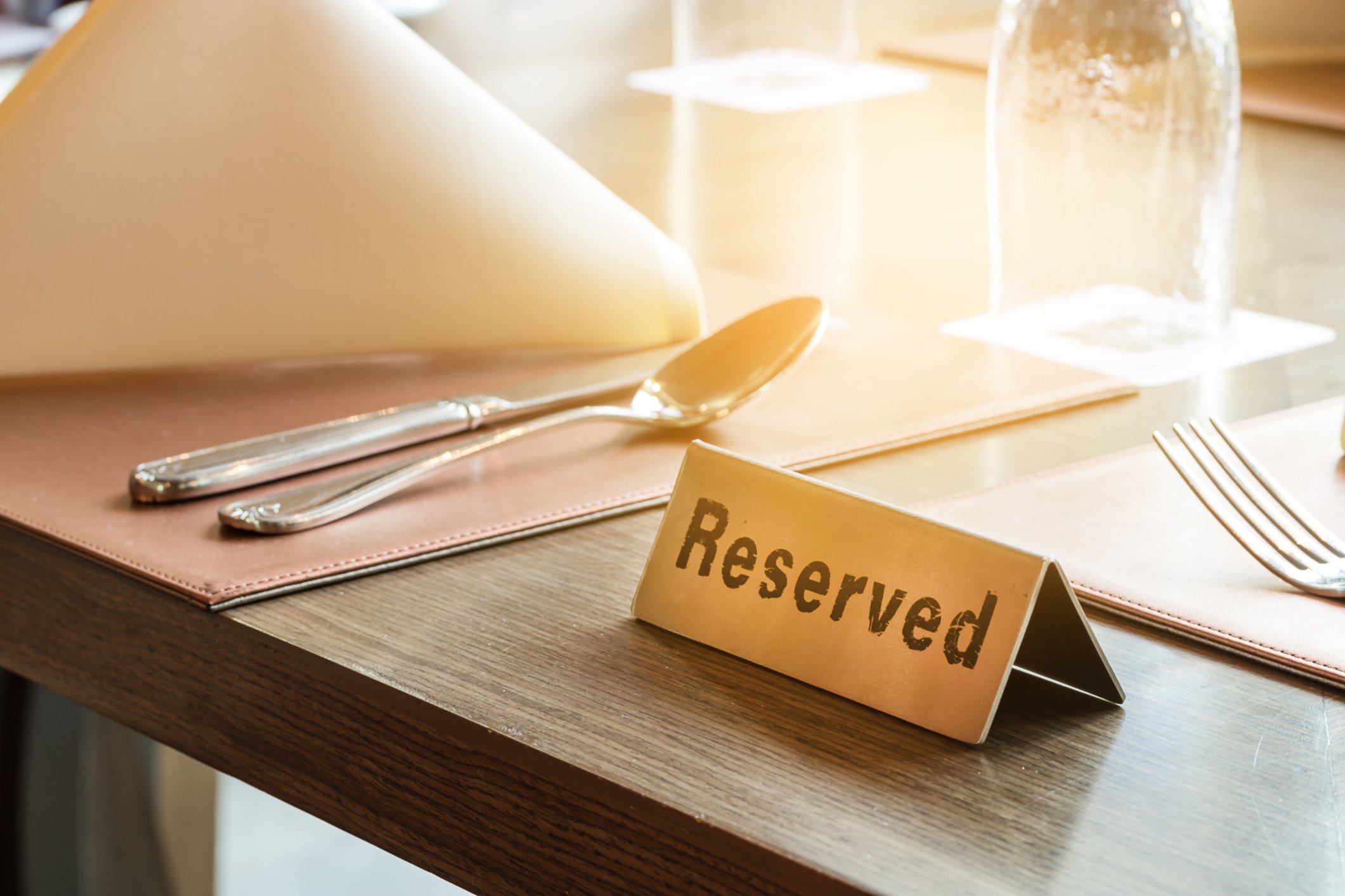 A reserved restaurant table.