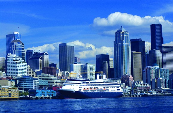 Carnival's MS Amsterdam in the port of Seattle.