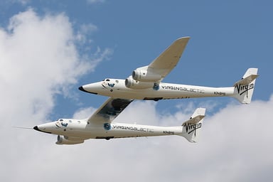 WhiteKnightTwo in flight IS Virgin Galactic