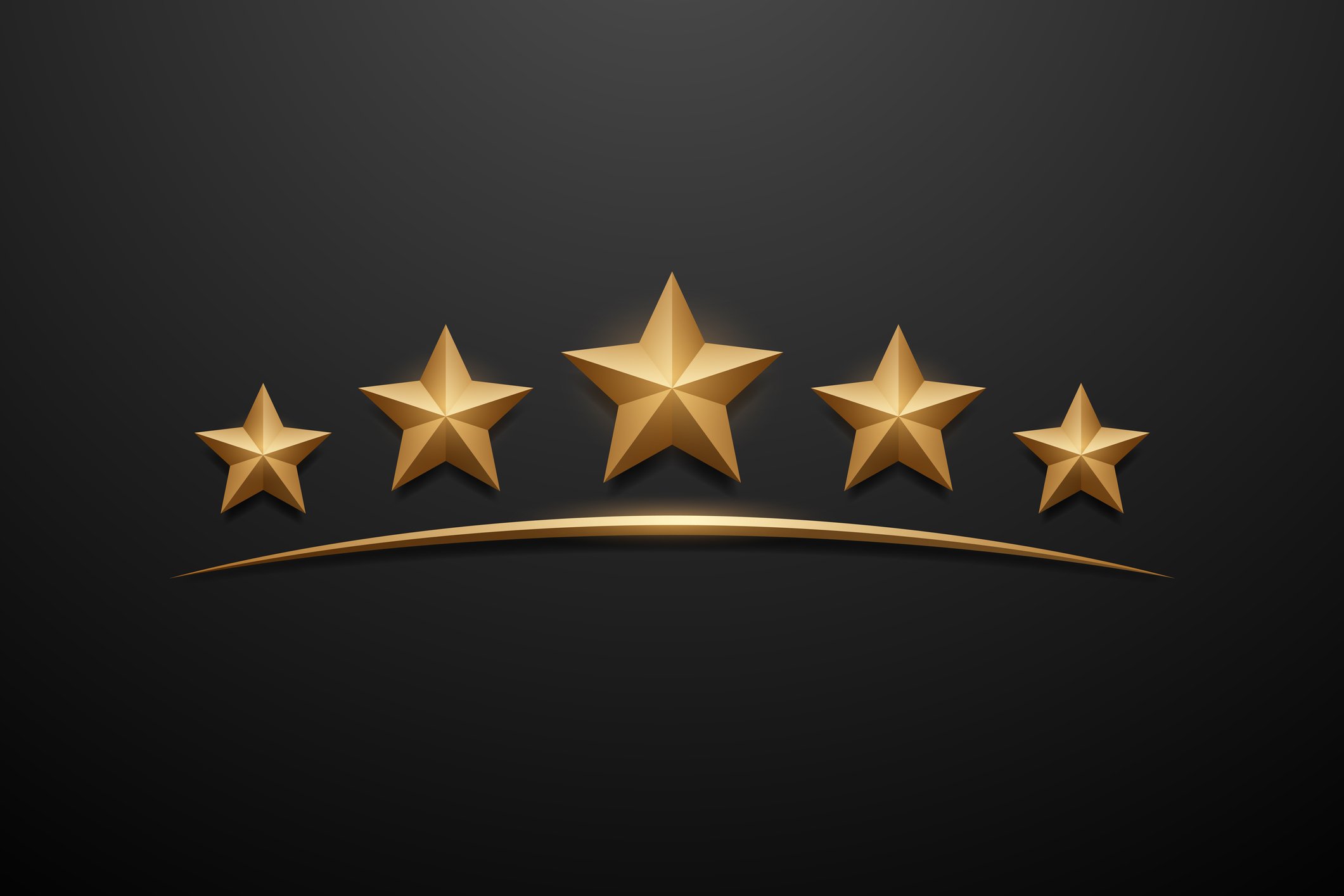 Five gold stars, underlined