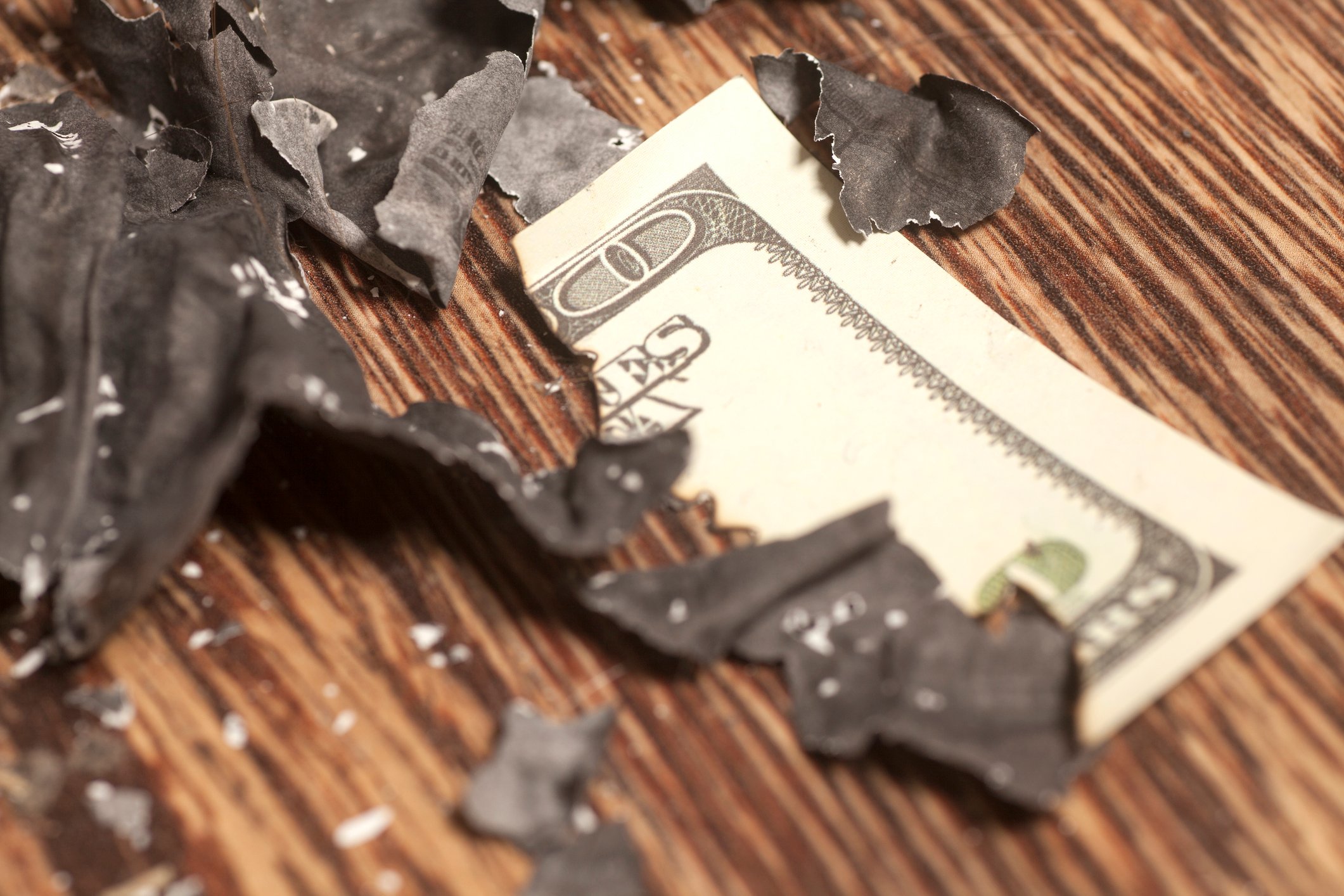 A burned piece of cash.