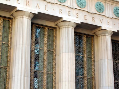 Closeup view of the Federal Reserve Building