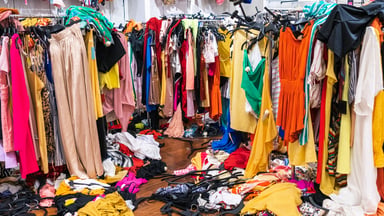 messy clothing store