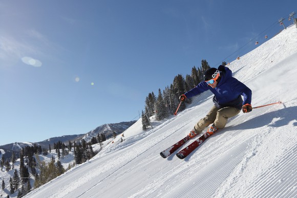 A skier on a slope at Park City