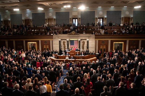 The House of Representatives gathering at the Capitol