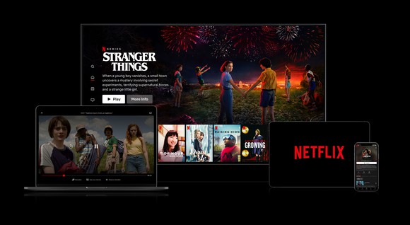 Netflix streaming on various devices. 
