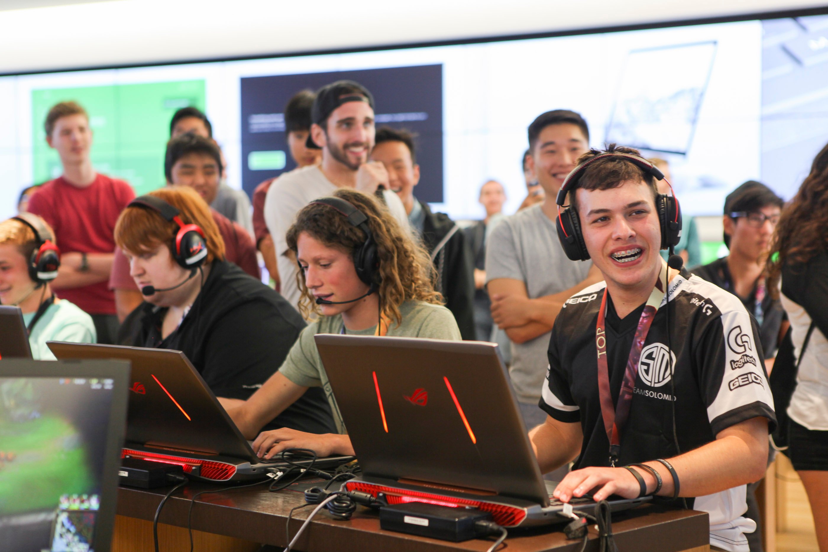 A community gaming event at a Microsoft Store.