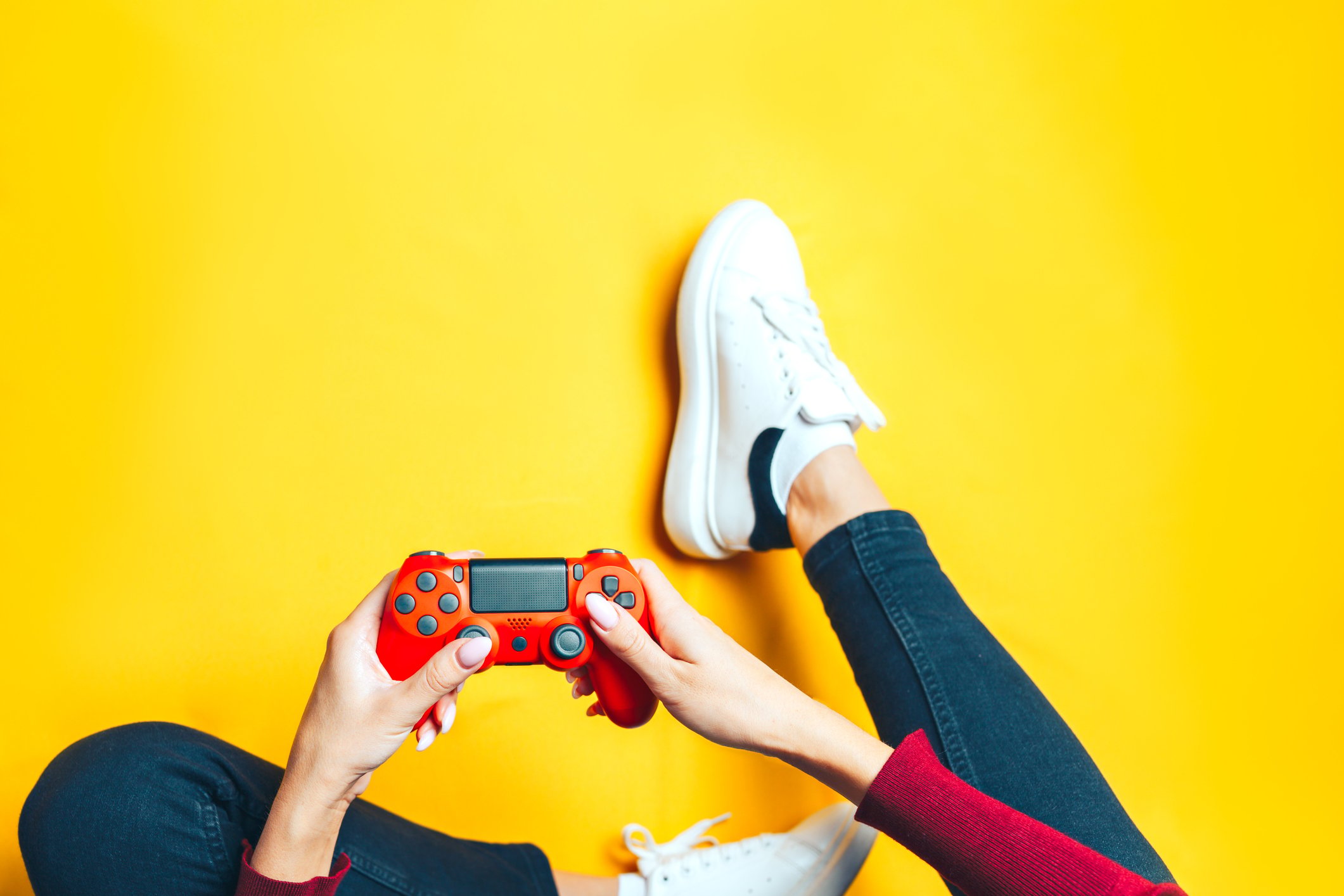 A person holding a video game controller.