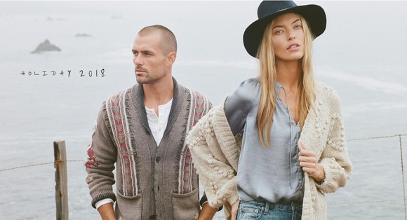Two people modeling Lucky Brand clothes.