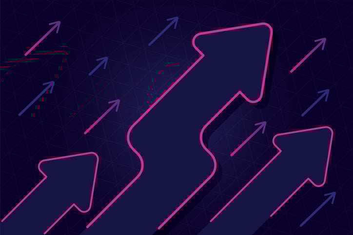 A group of ascending arrows.