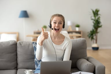 Remote worker with laptop