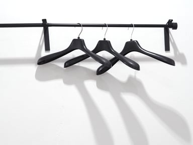 apparal hanging bar with unused hangers