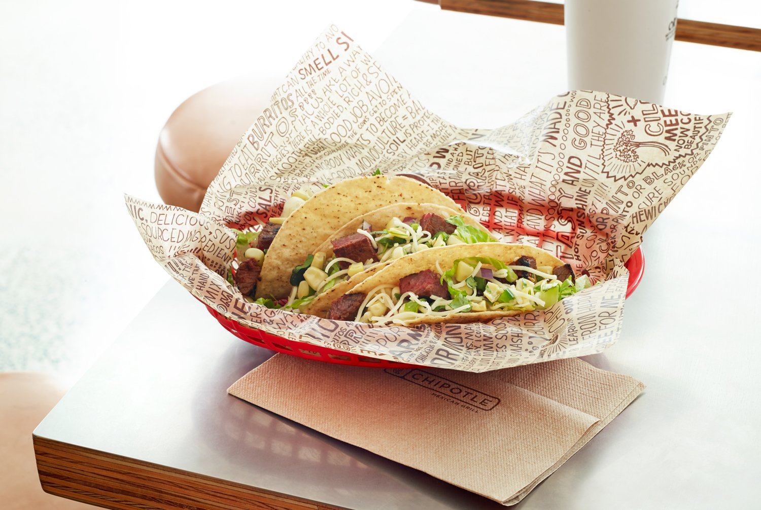 Chipotle Mexican Grill crispy tacos.