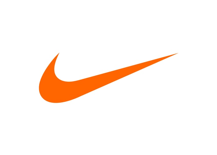 orange background nike logo