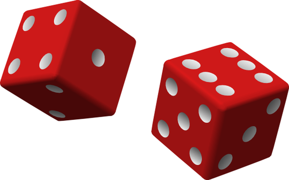 A pair of red dice.