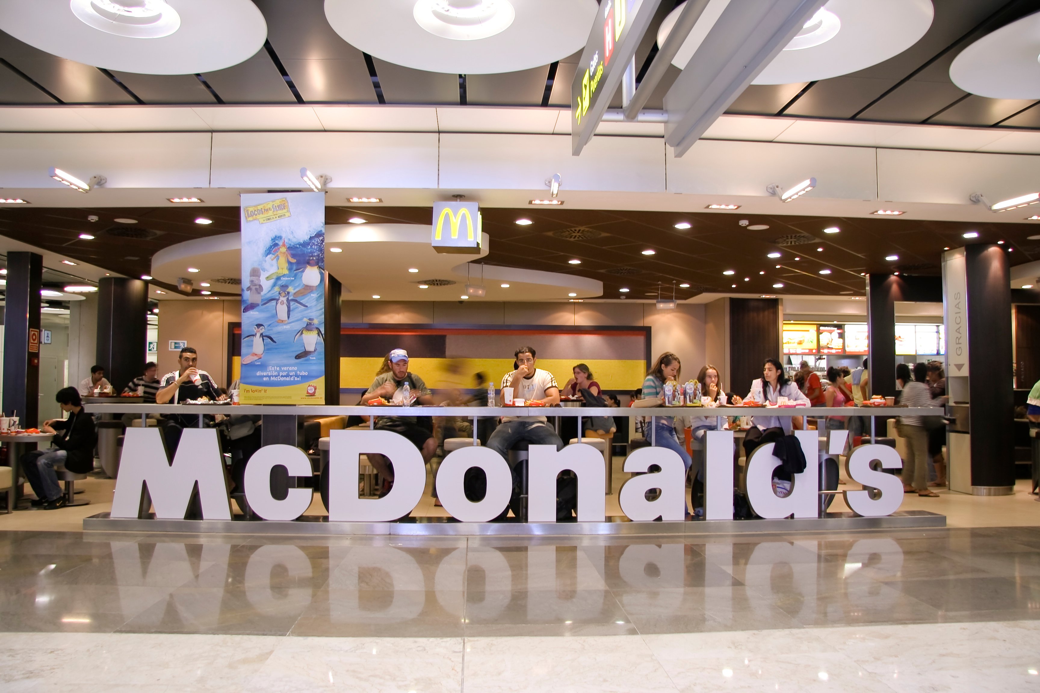 A McDonald's location in an airport.