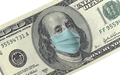 Hundred dollar bill with mask