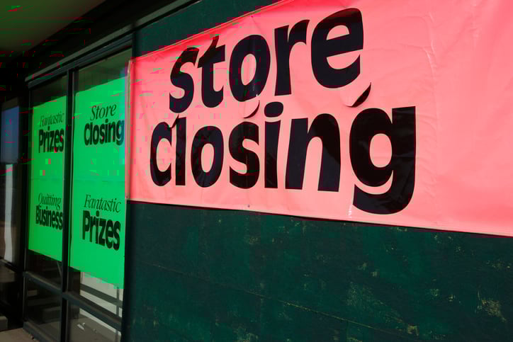 Store Closing sign