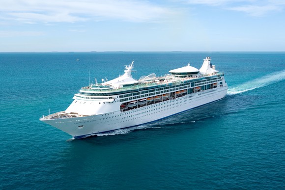 The Royal Caribbean-owned Enchantment of the Seas sailing through open ocean
