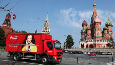 Coke delivery truck in Red Square