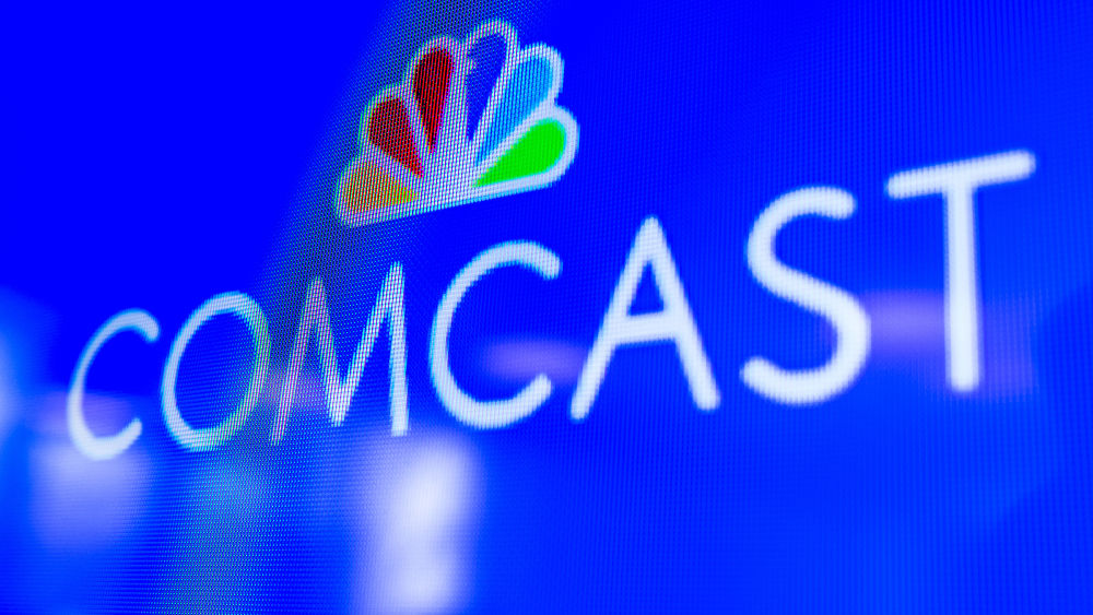 Comcast logo on a TV screen