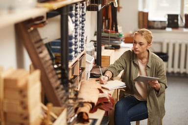 Woman preparing  an order in a small business