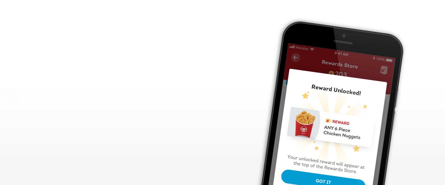 Wendy's rewards program on smartphone